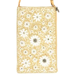 Bamboo Trading Company, Club Bag - Gold Pearl Flower