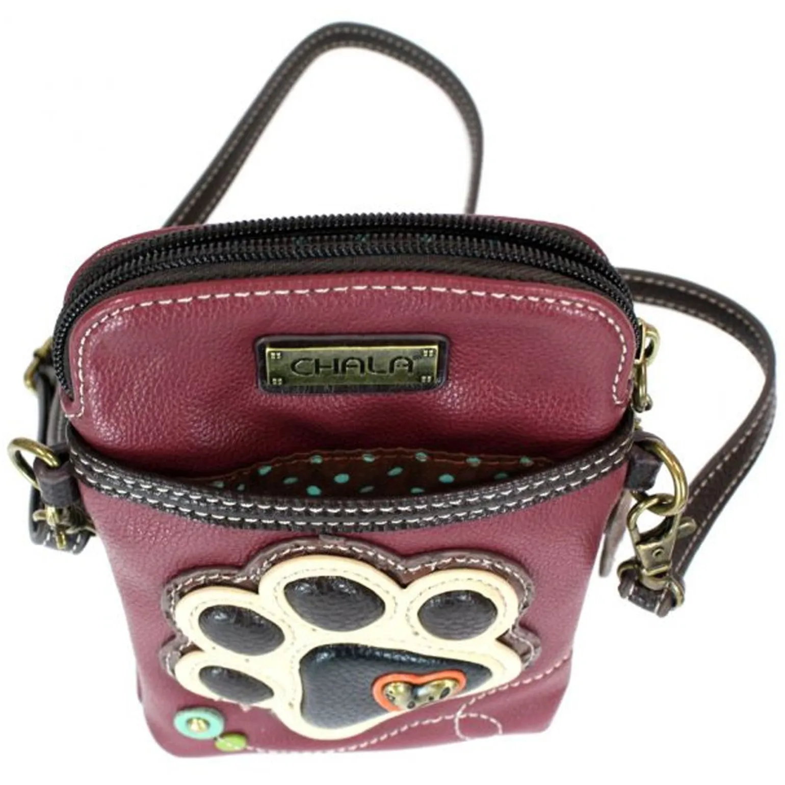 Chala, Ivory Paw Print Cell Phone Crossbody