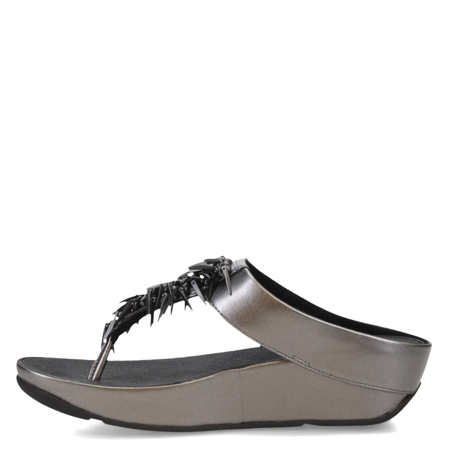 Women's FitFlop, Rumba Beaded Metallic Toe-Post Sandal