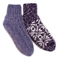 Women's Muk Luks, Chenille Cabin Socks - 2 Pair