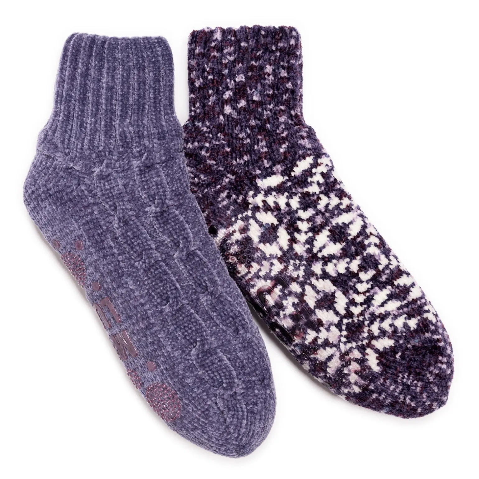 Women's Muk Luks, Chenille Cabin Socks - 2 Pair